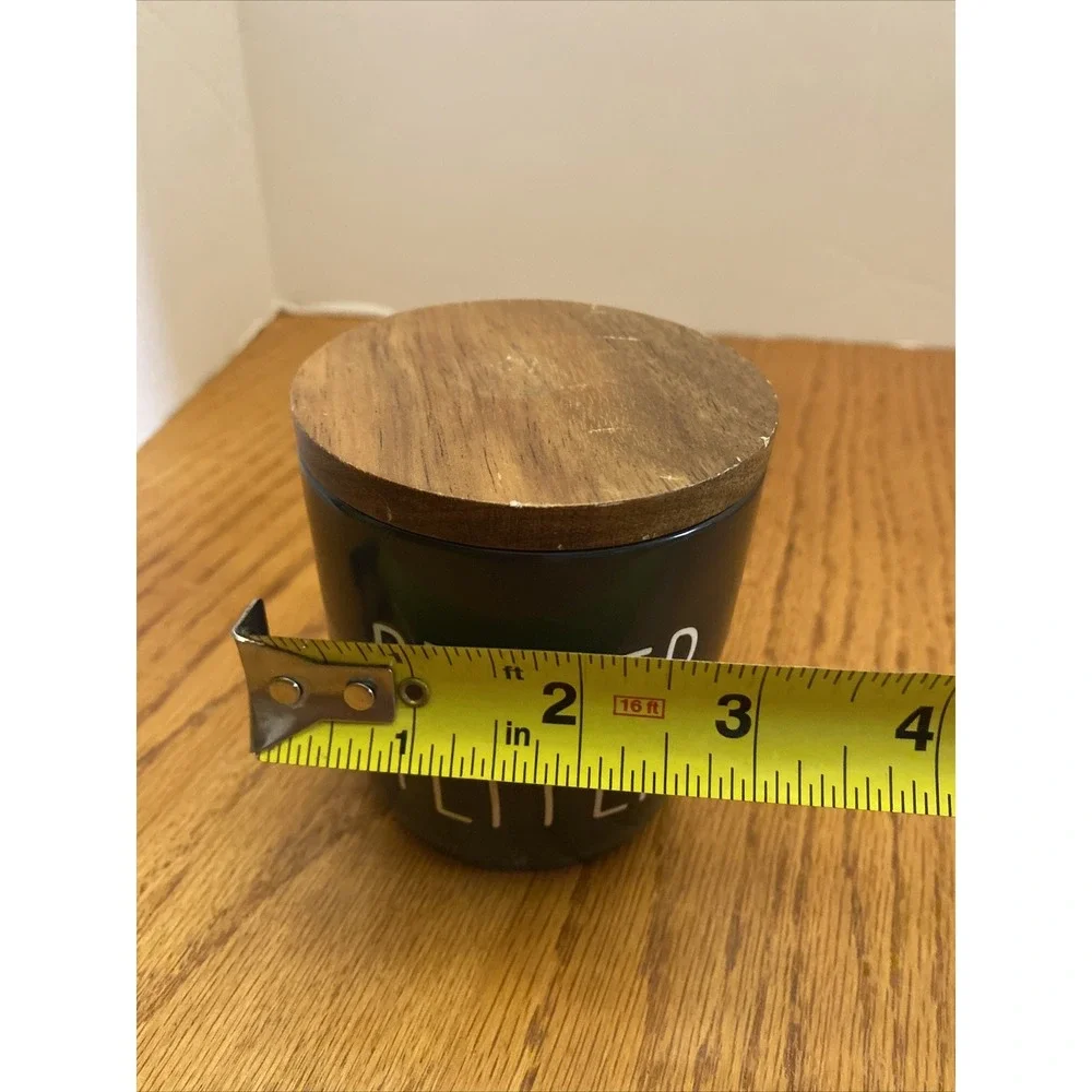 Rae Dunn Pepper Cellar Matte Black Ceramic Jar with Wood‎ Lid Artisan Collection